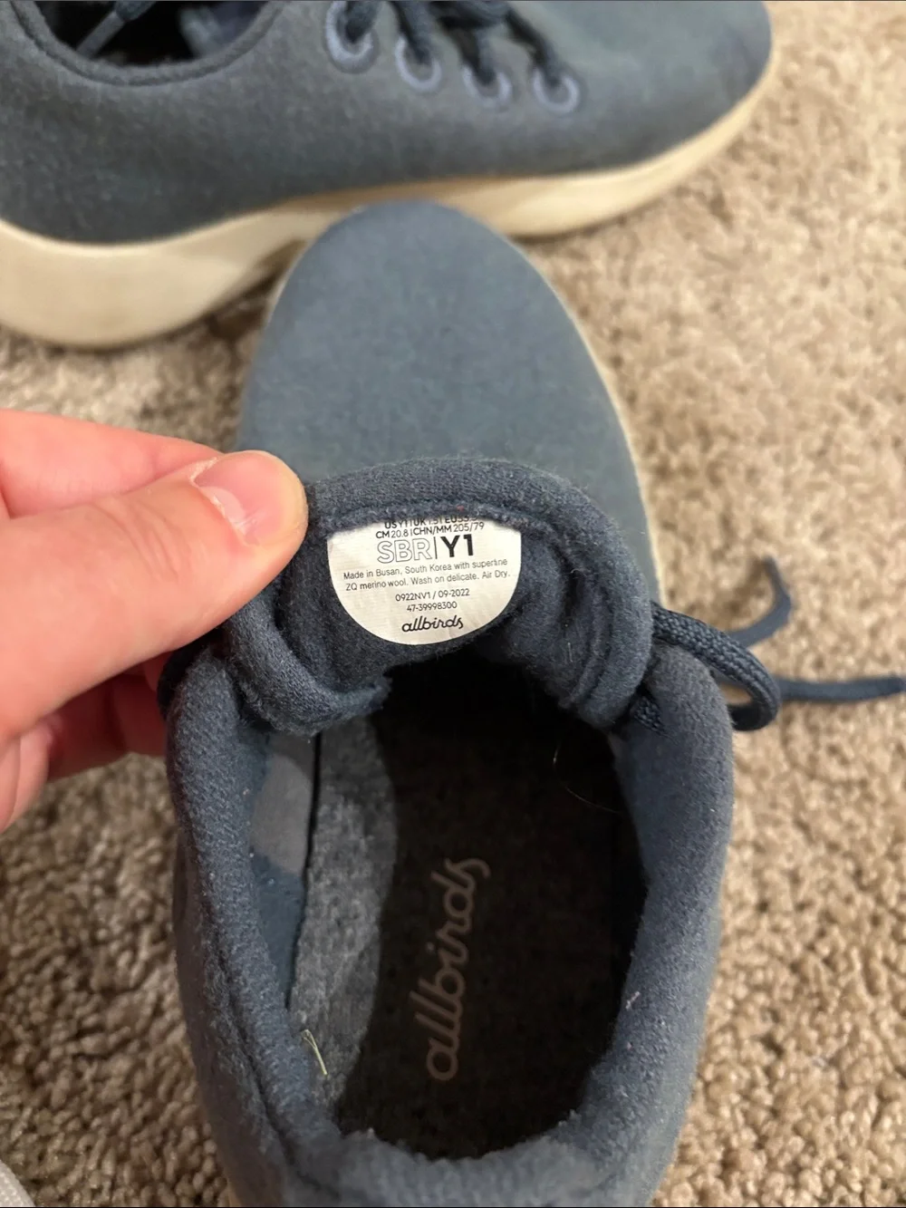 allbirds Kids blue Lace-Up Wool runners